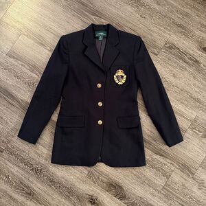 Lauren Ralph Lauren Vintage Emblem Dark Navy Blazer